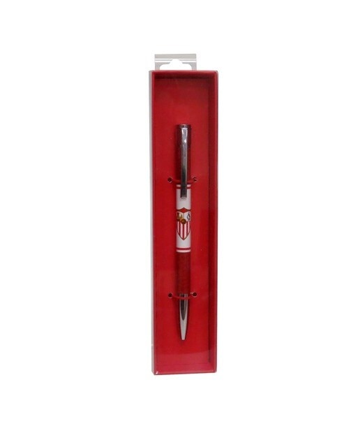 Caneta Esferográfica de Metal em Caixa Sevilha FC - Branco e Vermelho Vermelho / Branco-3