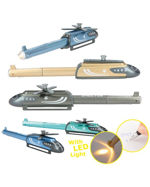 Esferográfica helicóptero com LED Leo Love Dino World + Action Sortido-1