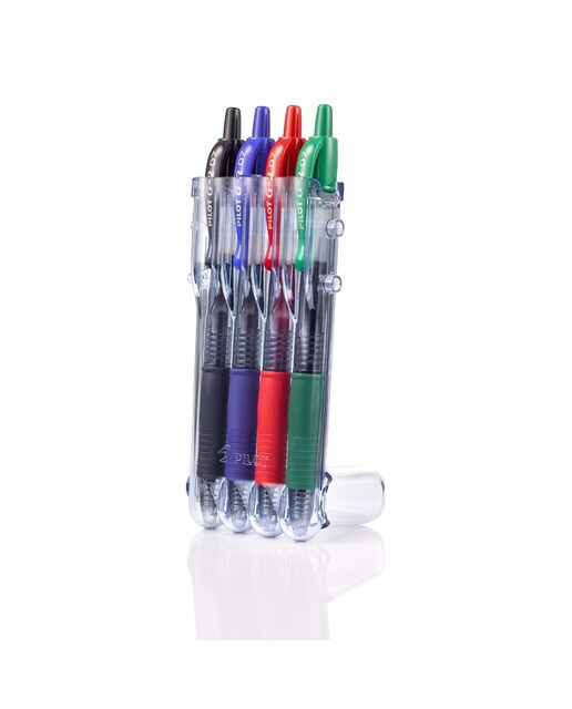 Conjunto de 4 Canetas Esferográficas Retráteis de Tinta de Gel G-2 - Multicolor Multicolor-2
