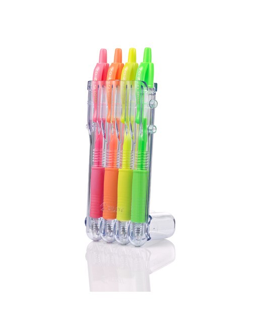 Conjunto de 4 Canetas Esferográficas Retráteis de Tinta de Gel G-2 - Multicolor Multicolor-2