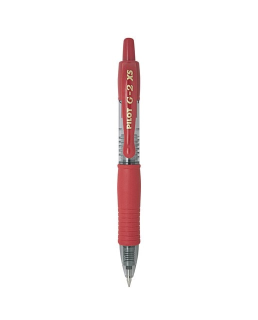 Caneta Esferográfica Retráctil e Tamanho Reduzido com Tinta de Gel G-2 Pixie - Vermelho Vermelho-1