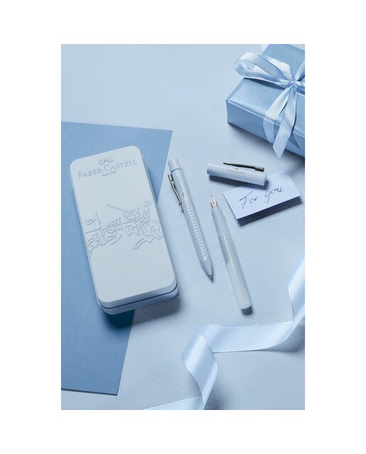 Caixa de presente Faber-Castell azul celeste harmony Grip 2010 Sky Blue-4