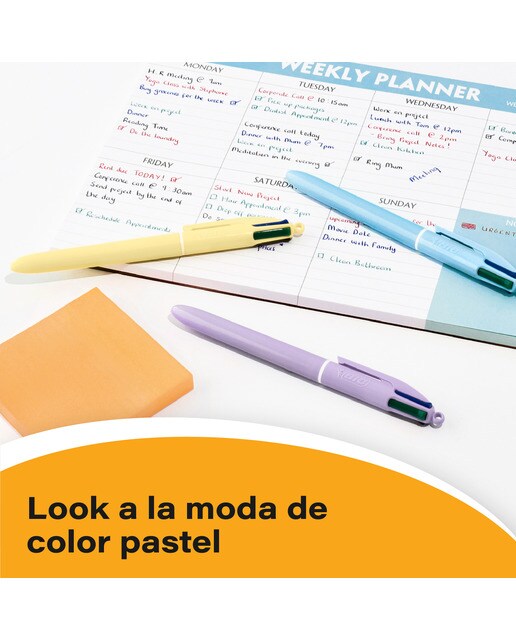 Esferográficas 4 cores pastel BIC 3 unidades 2