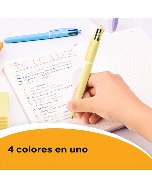 Caneta esferográfica 4 cores pastel BIC 1 unidade 5