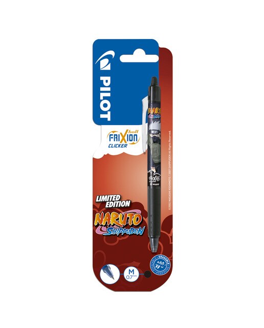 Esferográfica de tinta apagável  de ponta médiae retrátil Frixion Clicker Pilot Preto Preto-1