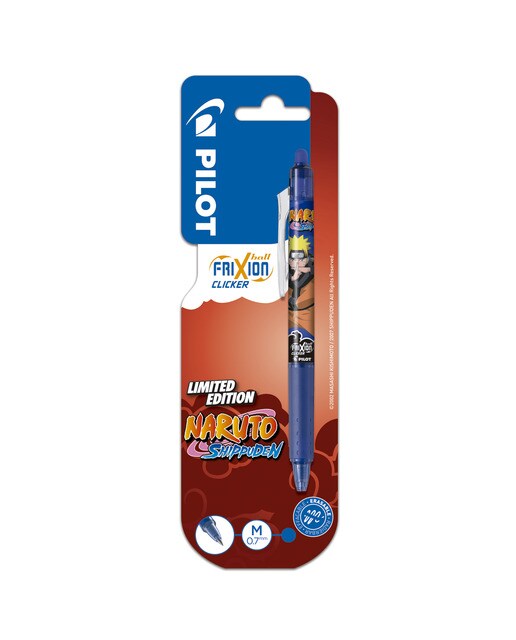 Esferográfica de tinta apagável de ponta média e retrátil Frixion Clicker Pilot Azul Azul-1