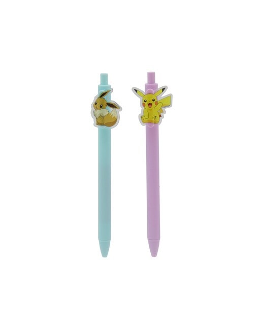 Conjunto de 2 canetas de clipe decoradas Pokémon Flowers CyP Brands bege malva multicolor Bege-1