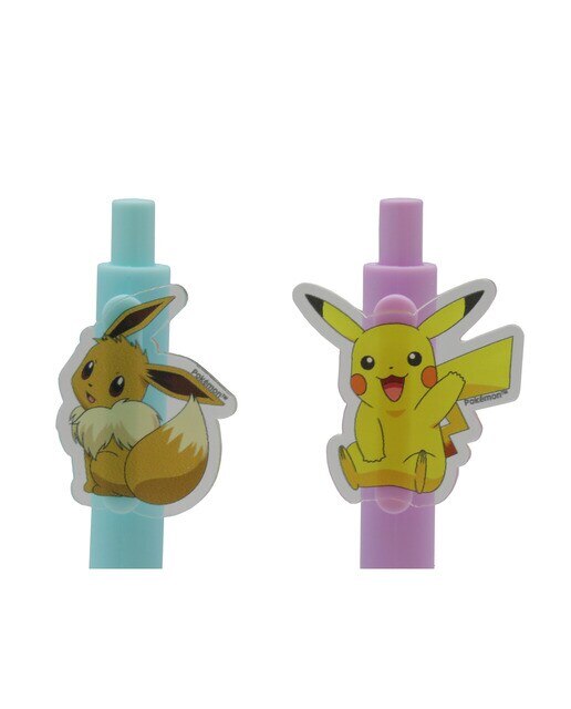Conjunto de 2 canetas de clipe decoradas Pokémon Flowers CyP Brands bege malva multicolor Bege-3