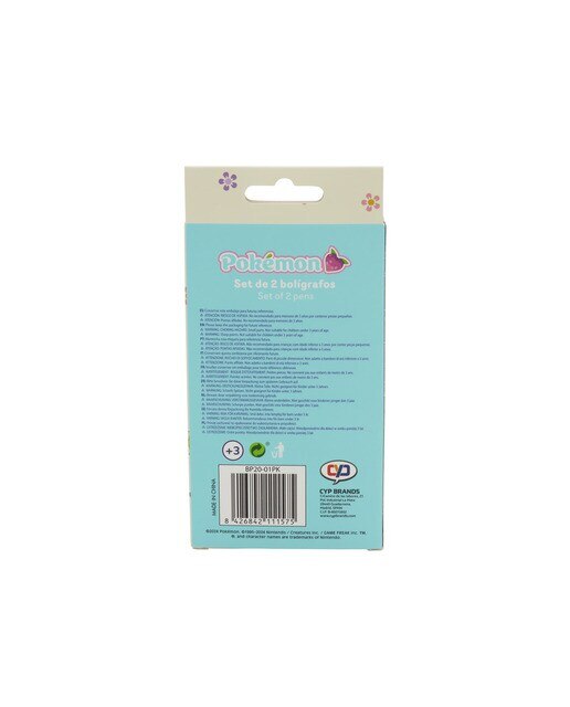 Conjunto de 2 canetas de clipe decoradas Pokémon Flowers CyP Brands bege malva multicolor Bege-4