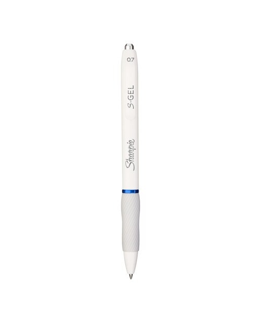 Bolígrafo de gel con cuerpo azul hielo y blanco perla de punta mediana (0,7mm) y tinta azul Sharpie Azul / Blanco-2
