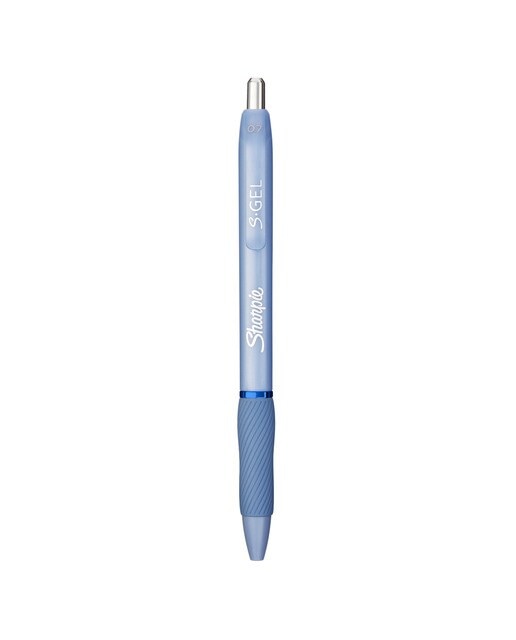 Bolígrafo de gel con cuerpo azul hielo y blanco perla de punta mediana (0,7mm) y tinta azul Sharpie Azul / Blanco-3