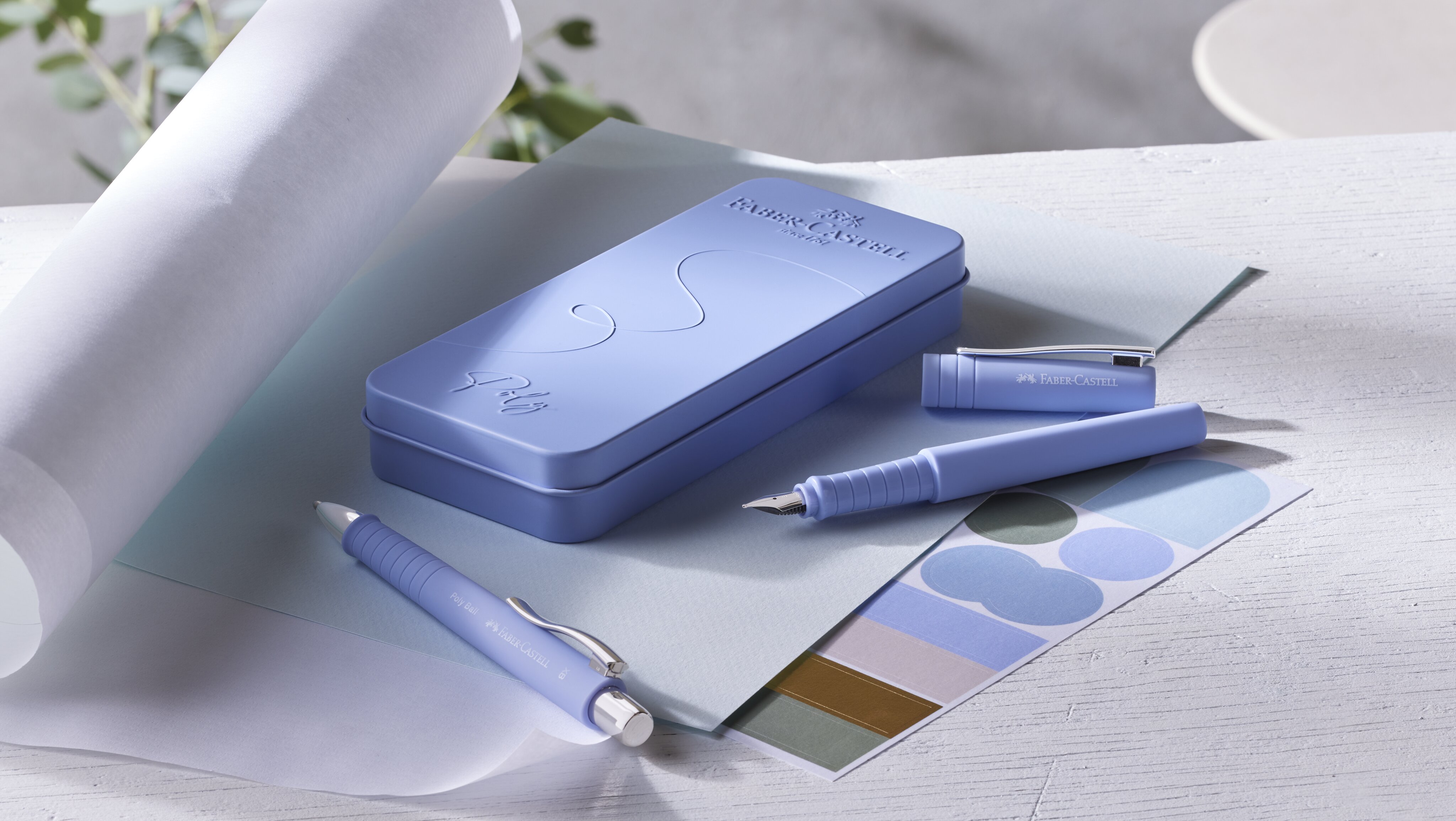 Conjunto Caneta Faber-Castell + Esferográfia Faber-Castell Xb Poly Iris Palido Iris-4