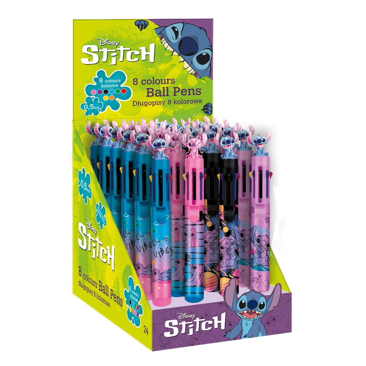 Imagen 0 de Bolígrafo tinta borrable de 8 colores Stitch Black Coolpack