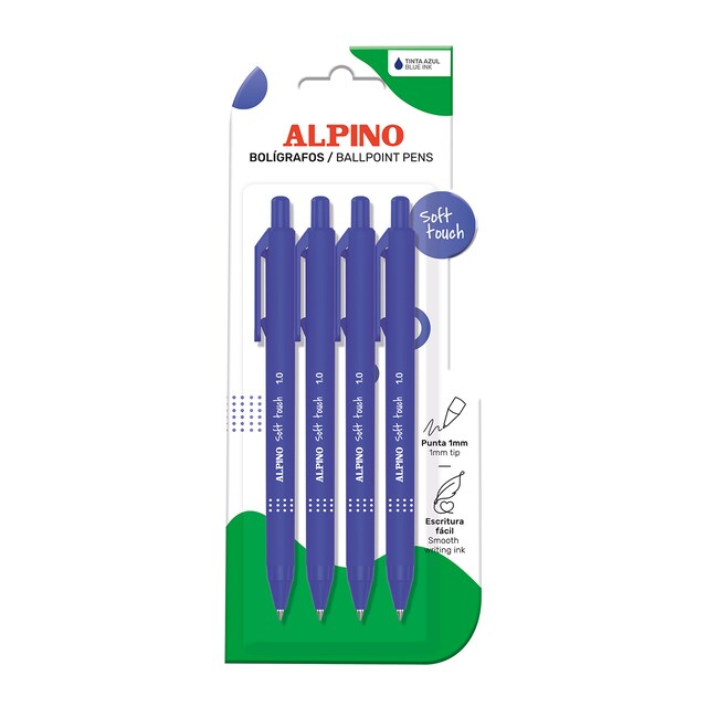 Imagen 0 de Blister 4 bolígrafos Alpino Soft Touch