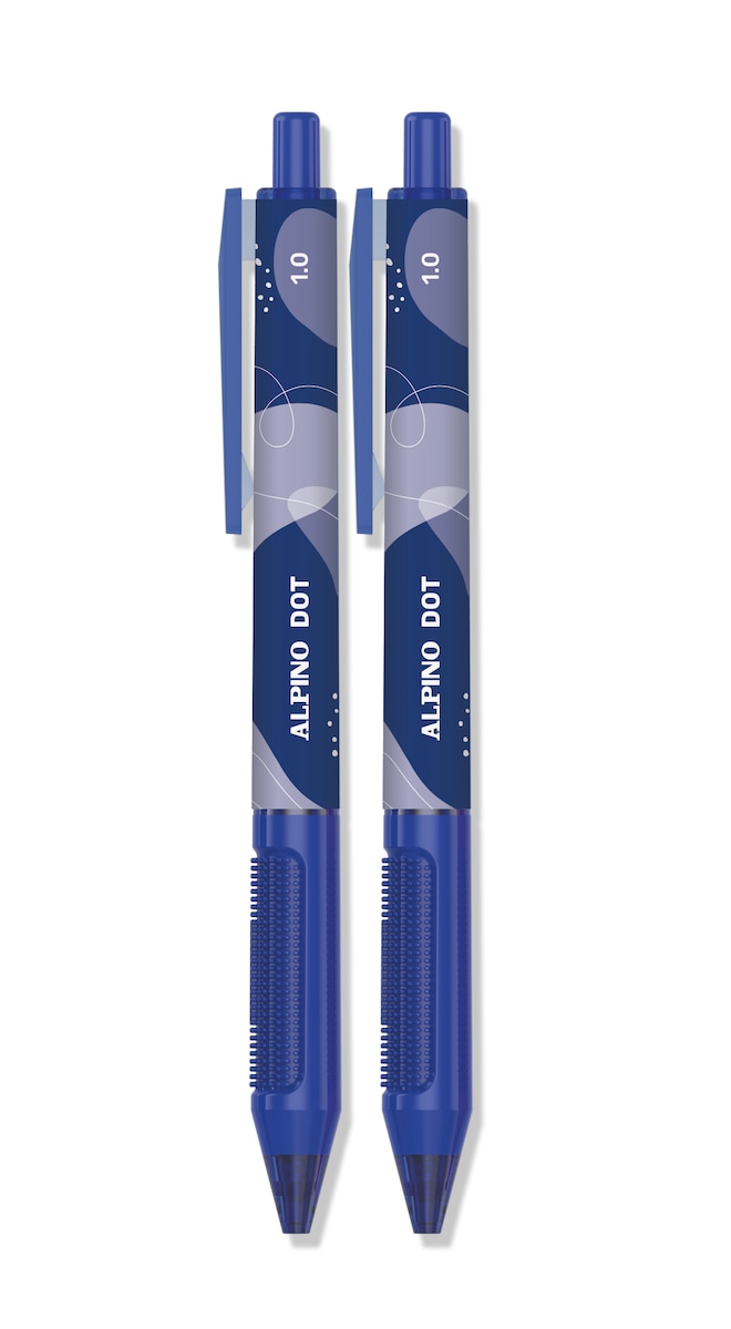 Blister de 2 esferográficas Alpino Dot azul 3