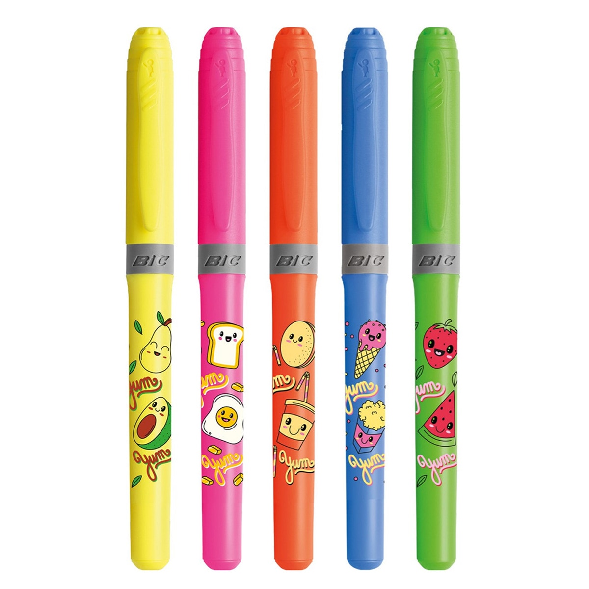 Bolígrafo 4 Colores y Fluorescente Kawai BIC 2 unidades Multicolor-2