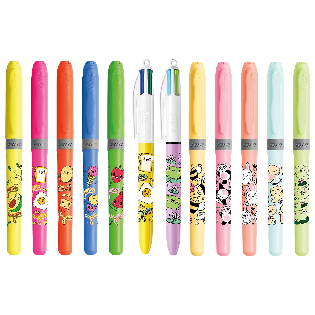 Esferográfica 4 Corese Fluorescente Kawai Pastel 2 Unidades Multicolor-3