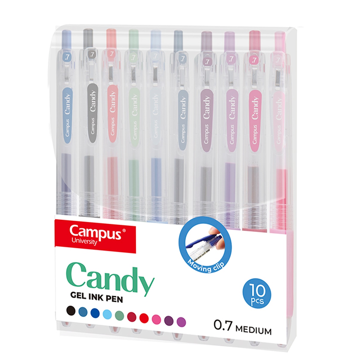 Imagen 0 de Boligrafo Campus Candy Gel 0.7. PET 10 colores surtidos