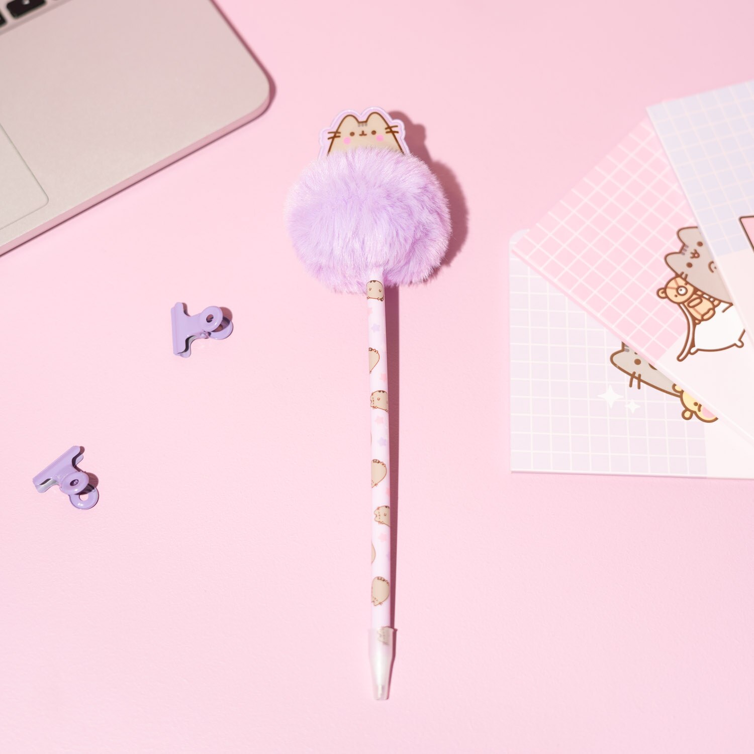 Caneta com Pompon Pusheen Moments Erik - Lilas Lilás-2