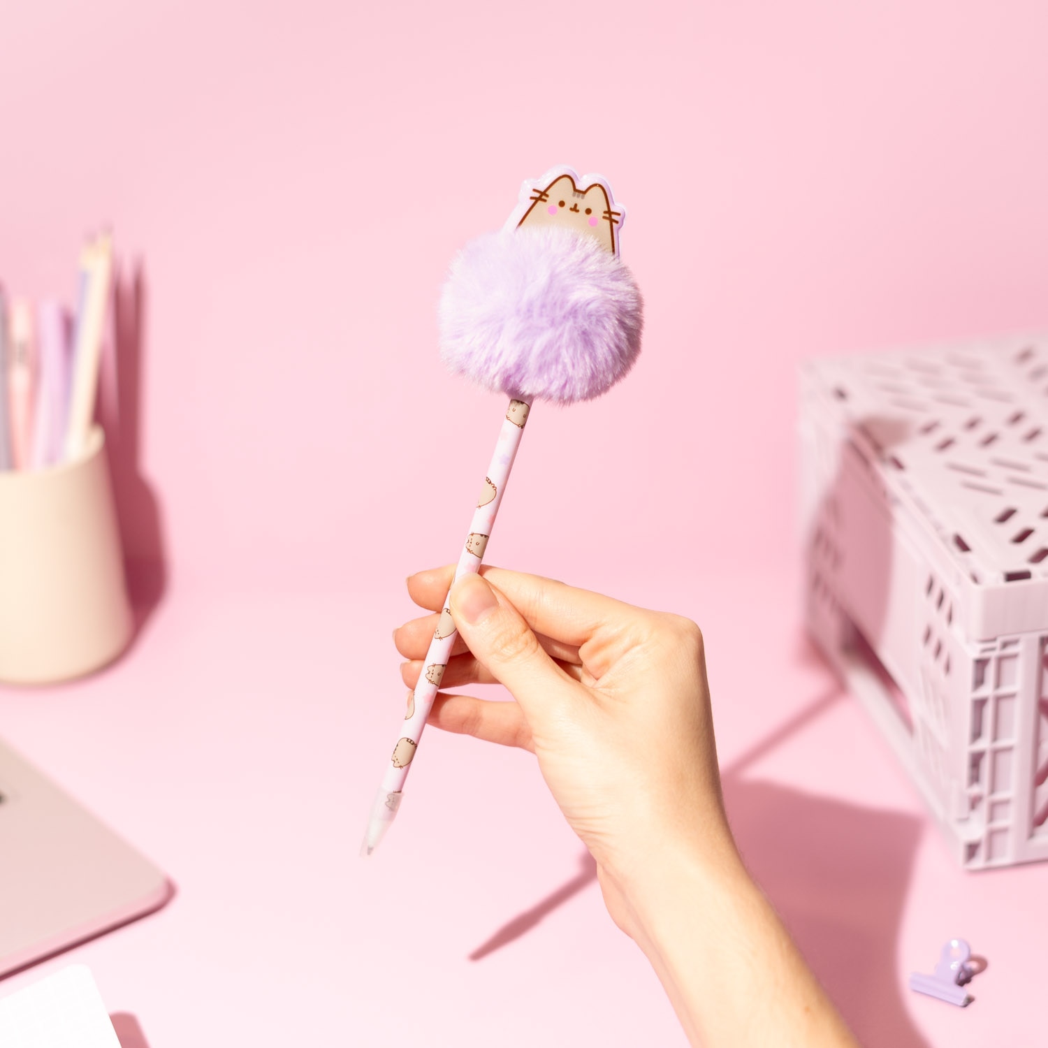 Caneta com Pompon Pusheen Moments Erik - Lilas Lilás-6