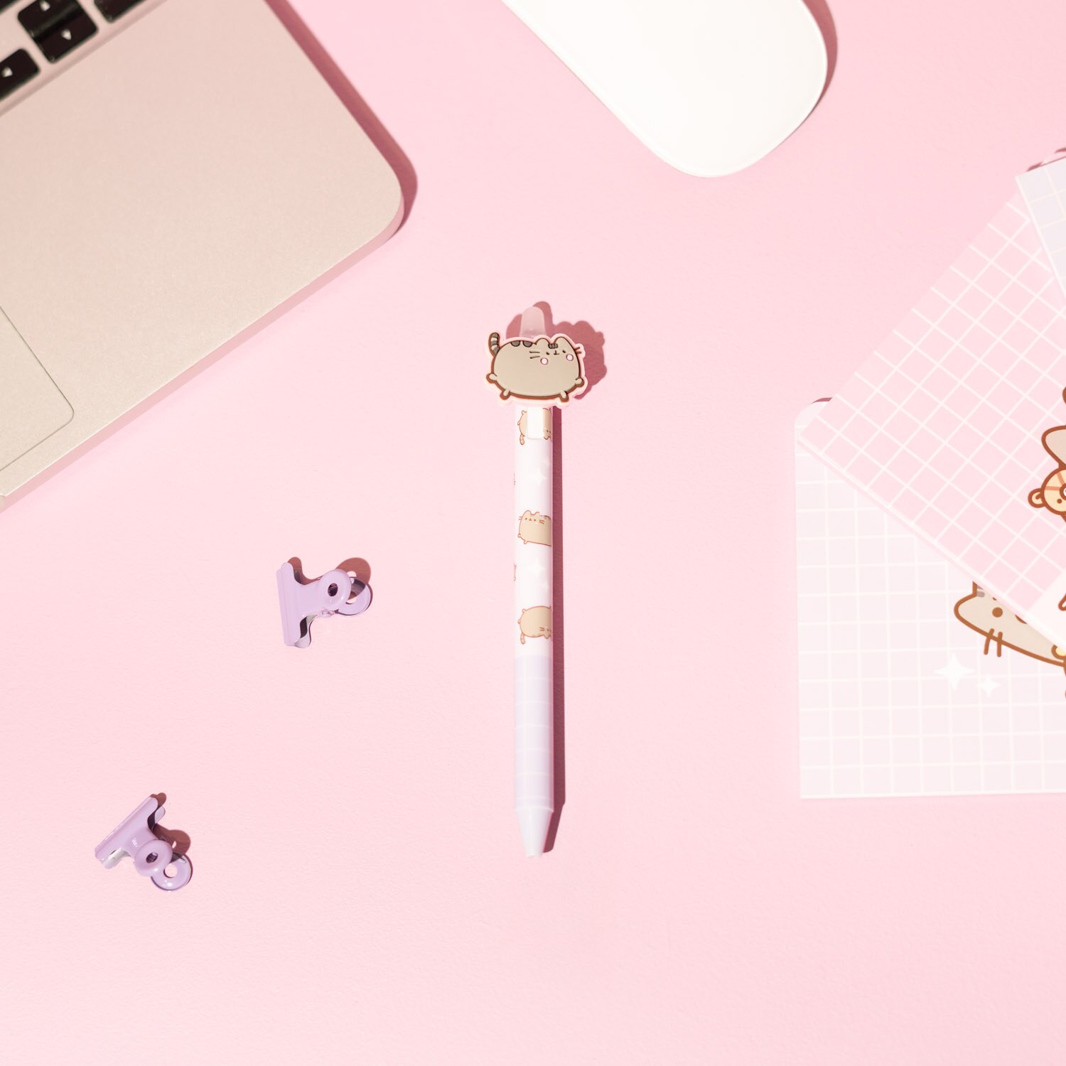 Caneta Gel Apagável com Topper Pusheen Moments 1 - Rosa Rosa/Lilás-3
