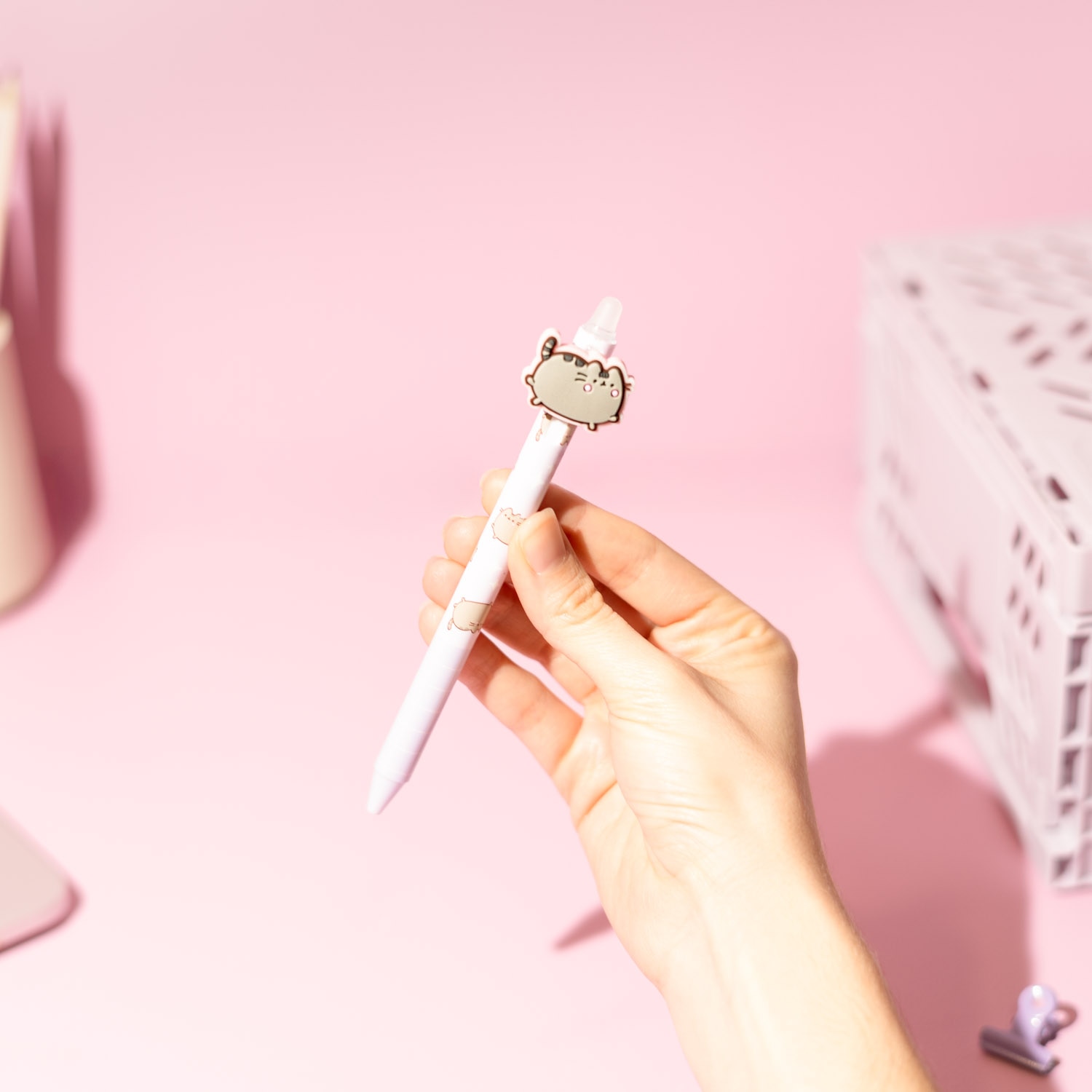 Caneta Gel Apagável com Topper Pusheen Moments 1 - Rosa Rosa/Lilás-4