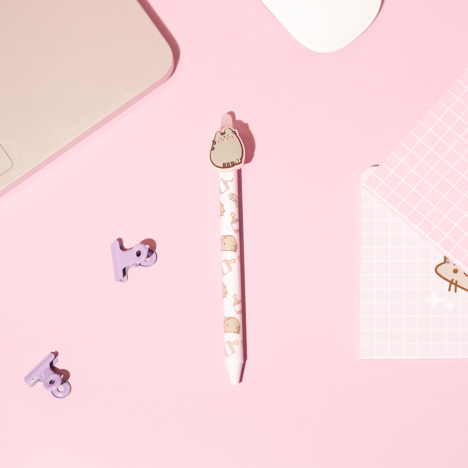 Caneta Gel Apagável com Topper Pusheen Moments 2 - Rosa Rosa / Cinzento-3