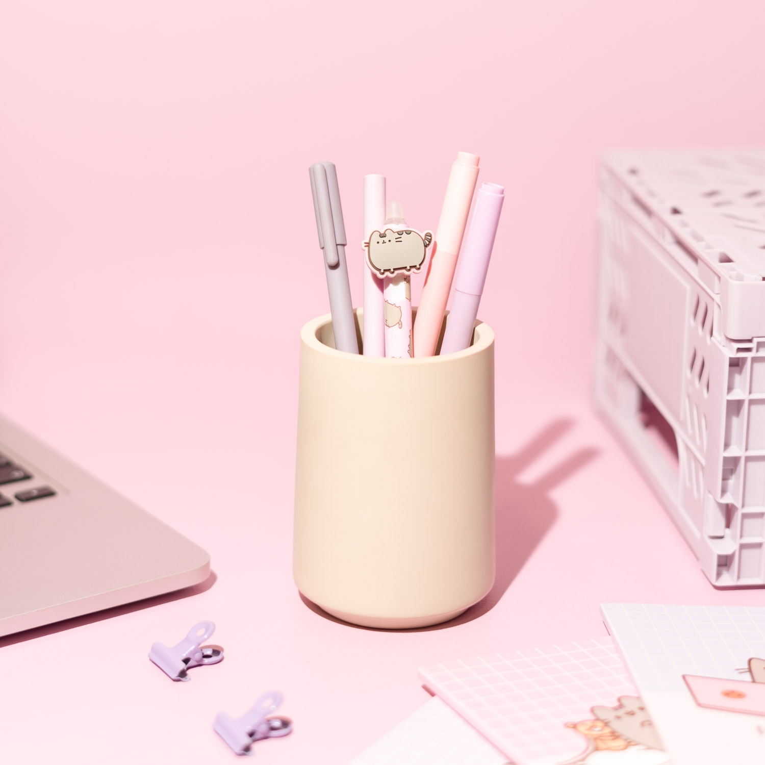 Caneta Gel Apagável com Topper Pusheen Moments 3 - Rosa Rosa / Cinzento-7