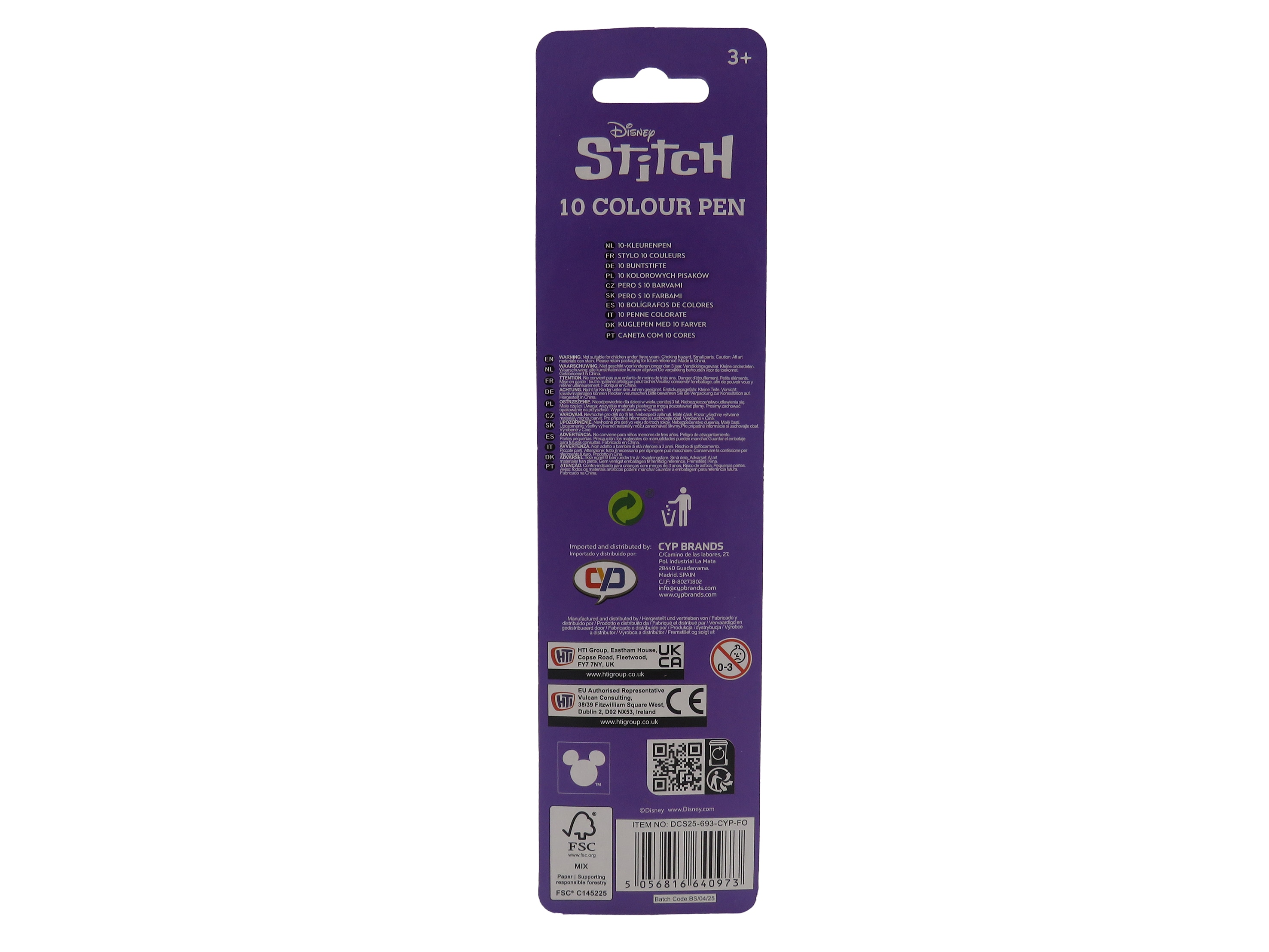 Esfergráfica de 10 cores em blister Stitch CyP Brands multicor Multicolor-2