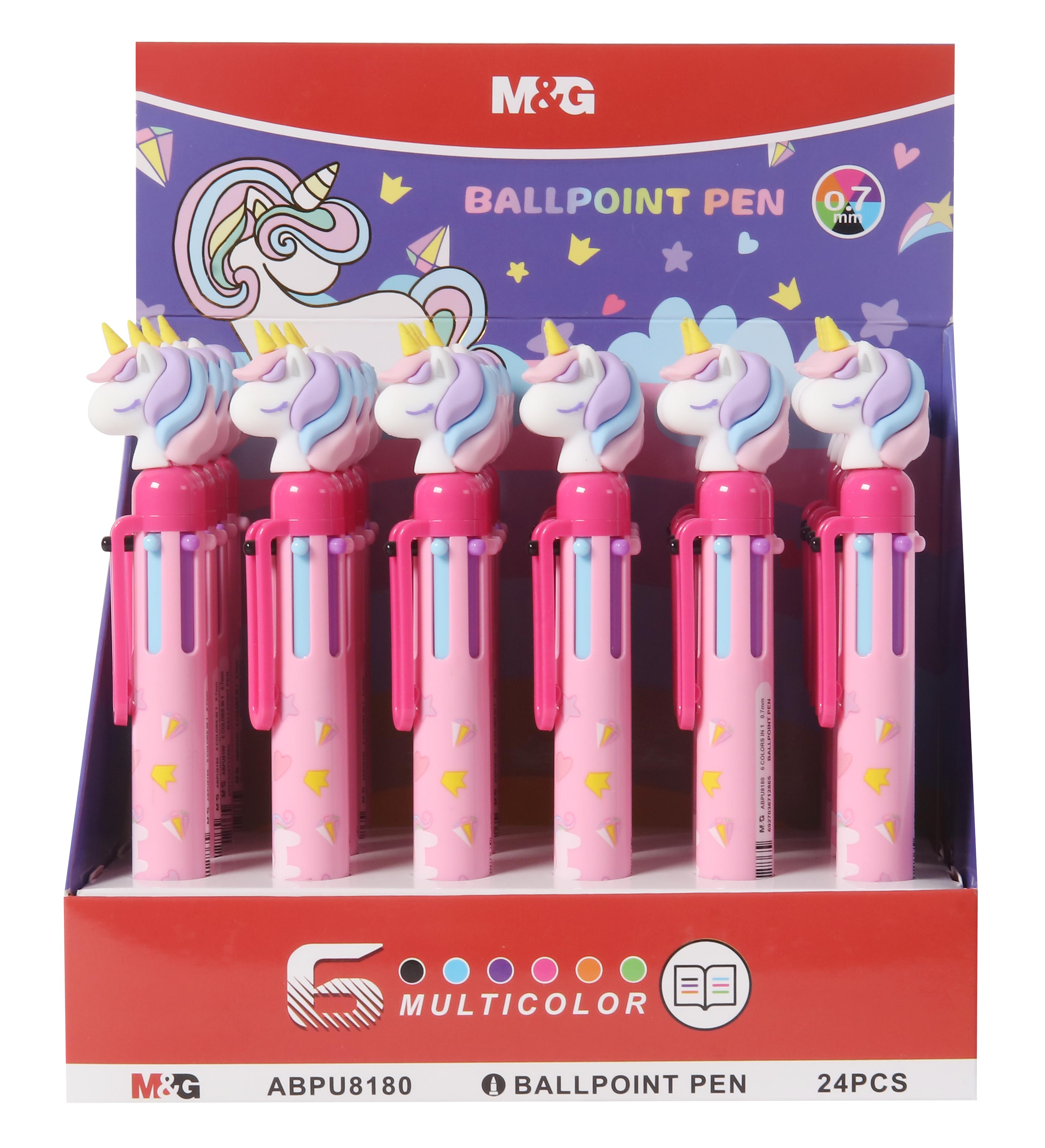 Imagem 0 de Caneta Unicórnio Multifunção 6 Em 1 0,7 mm, Preta, Azul, Verde, Rosa, Laranja e Roxa