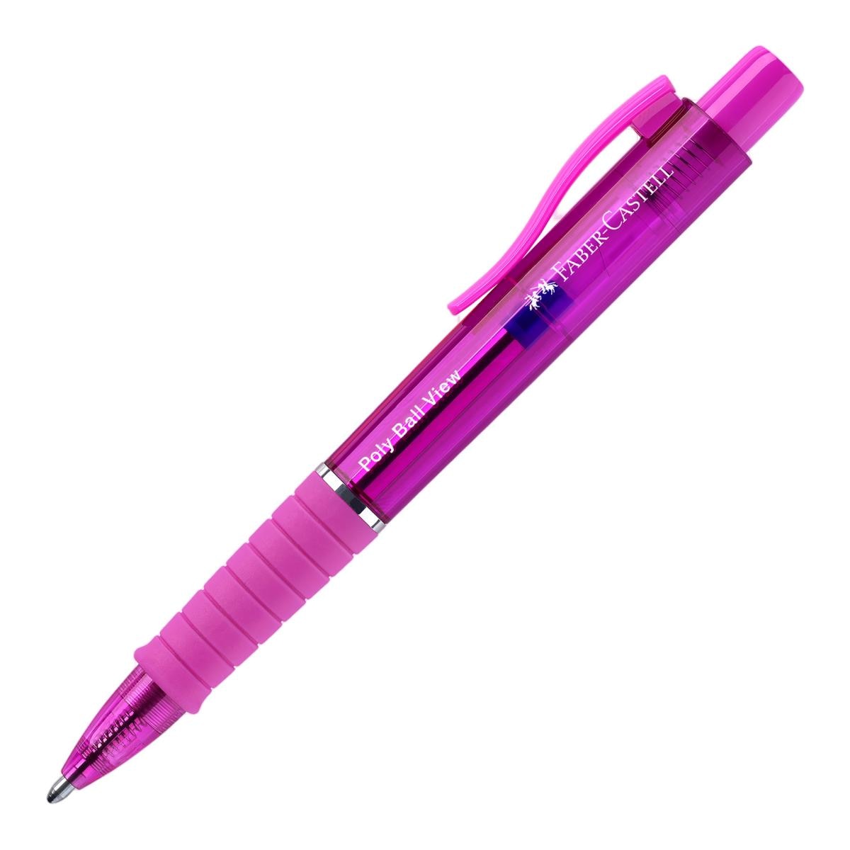 Imagen 0 de Bolígrafo PolyBall View, con recambio de gran capacidad XB Faber-Castell color fucsia eléctrico