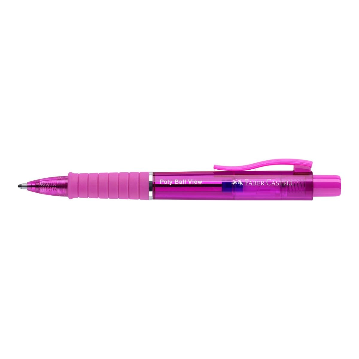 Bolígrafo PolyBall View, con recambio de gran capacidad XB Faber-Castell color fucsia eléctrico 2