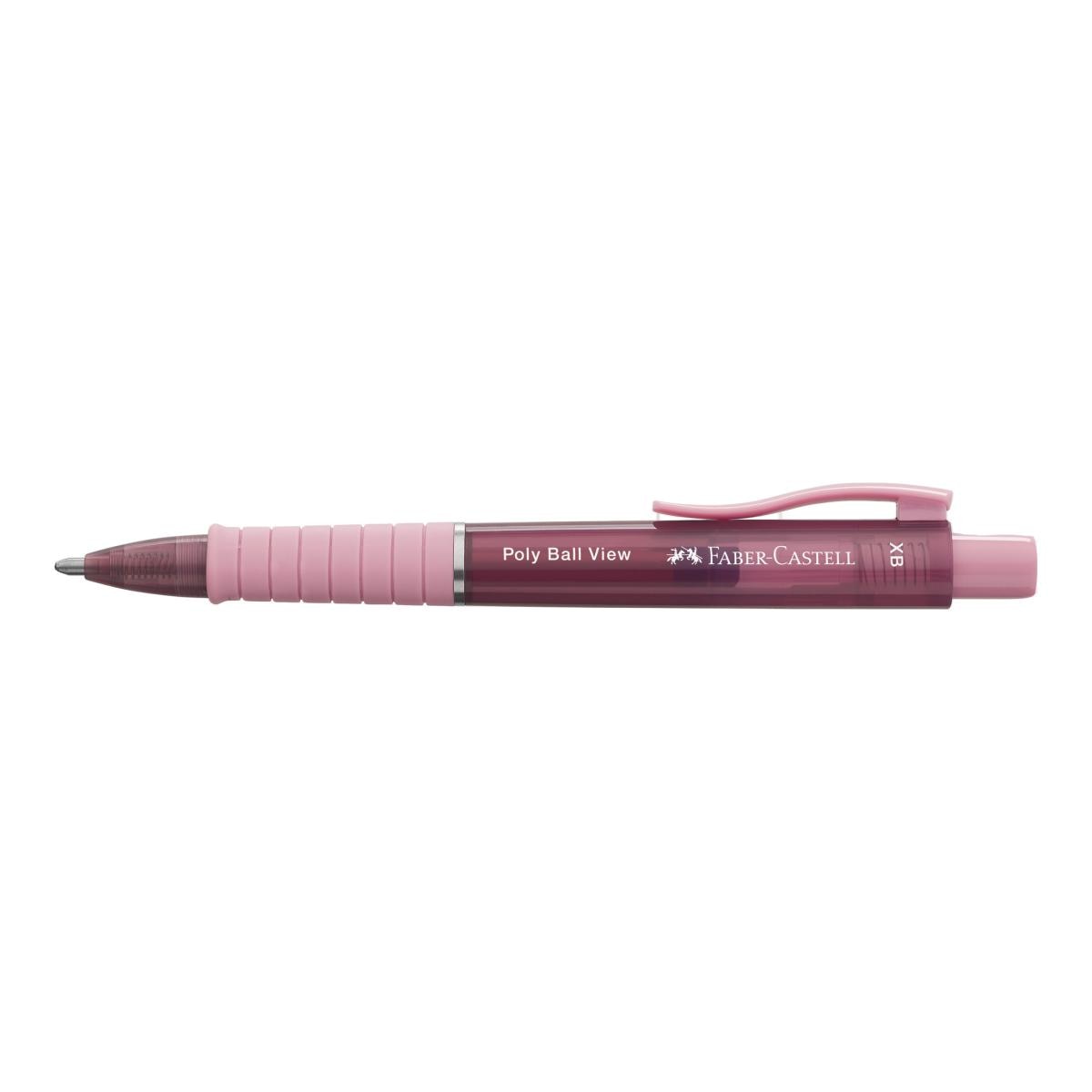 Bolígrafo PolyBall View, con recambio de gran capacidad XB Faber-Castell color rosa 2