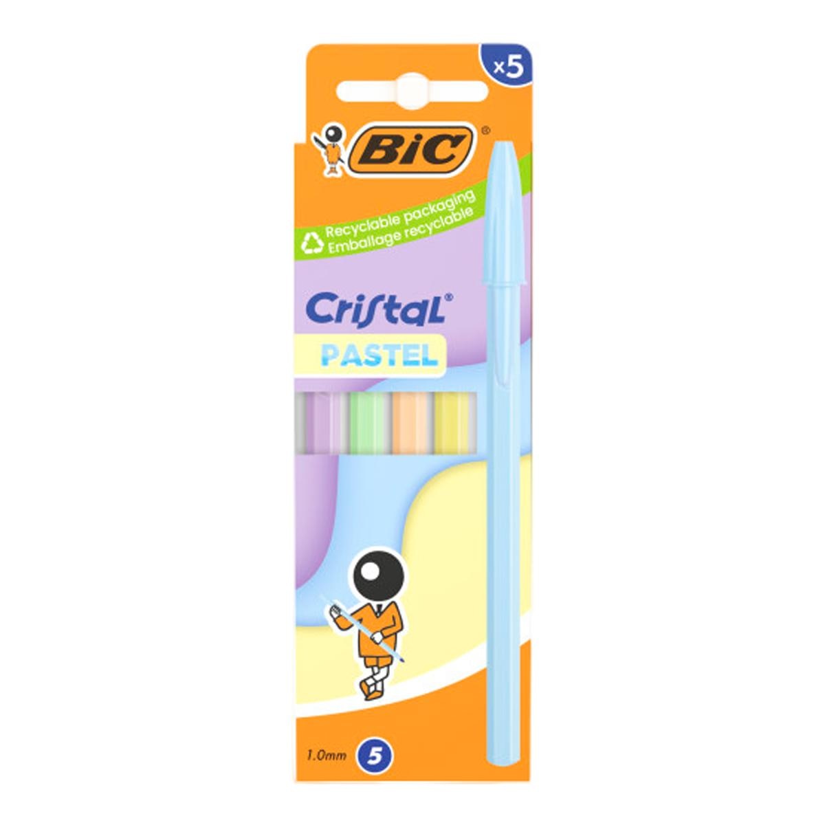 Imagen 0 de Pack de 5 Bolígrafos Cristal Pastel BIC