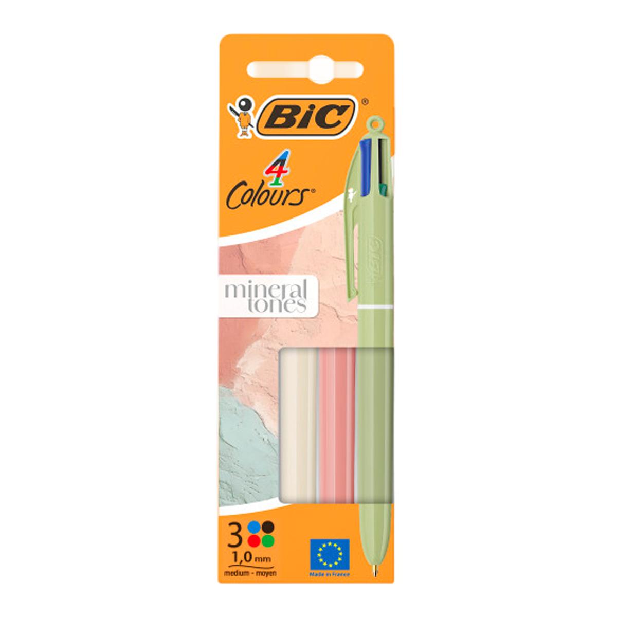 Imagen 0 de Blister de 3 Bolígrafos 4 Colores Mineral Tones BIC
