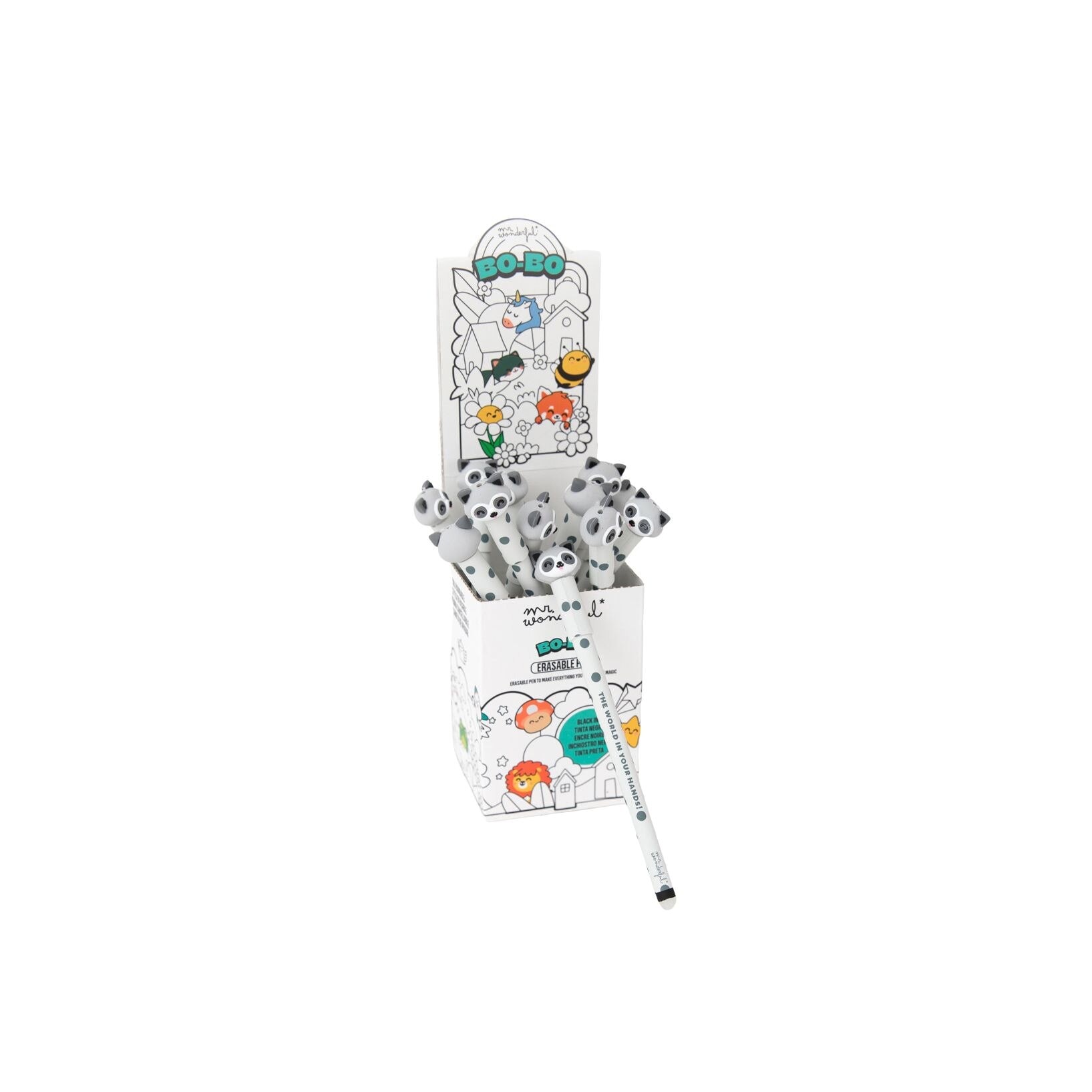 Caneta apagável Bo-Bo Mr Wonderful: Mapache The world in your hands 4