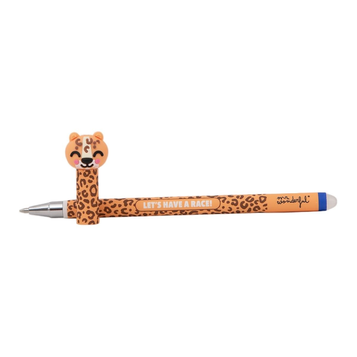 Conjunto de 3 canetas Mr Wonderful apagáveis BoBo com estampado animal  Cobra, Tigre e Cebra. 3