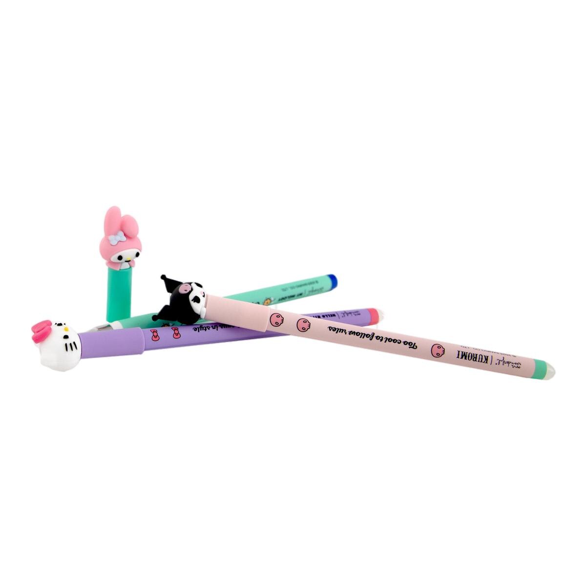 Set de 3 bolis Mr Wonderful borrables Bo-Bo - Hello Kitty, My Melody y Kuromi 2