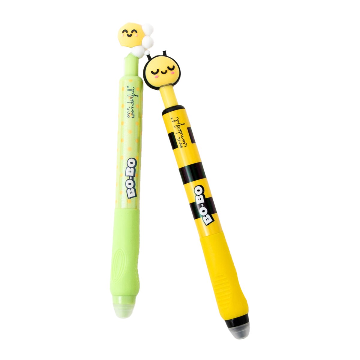 Imagem 0 de Conjunto de 2 canetas apagáveis Mr Wonderful Bo-Bo Click! - Margarida e Abelha