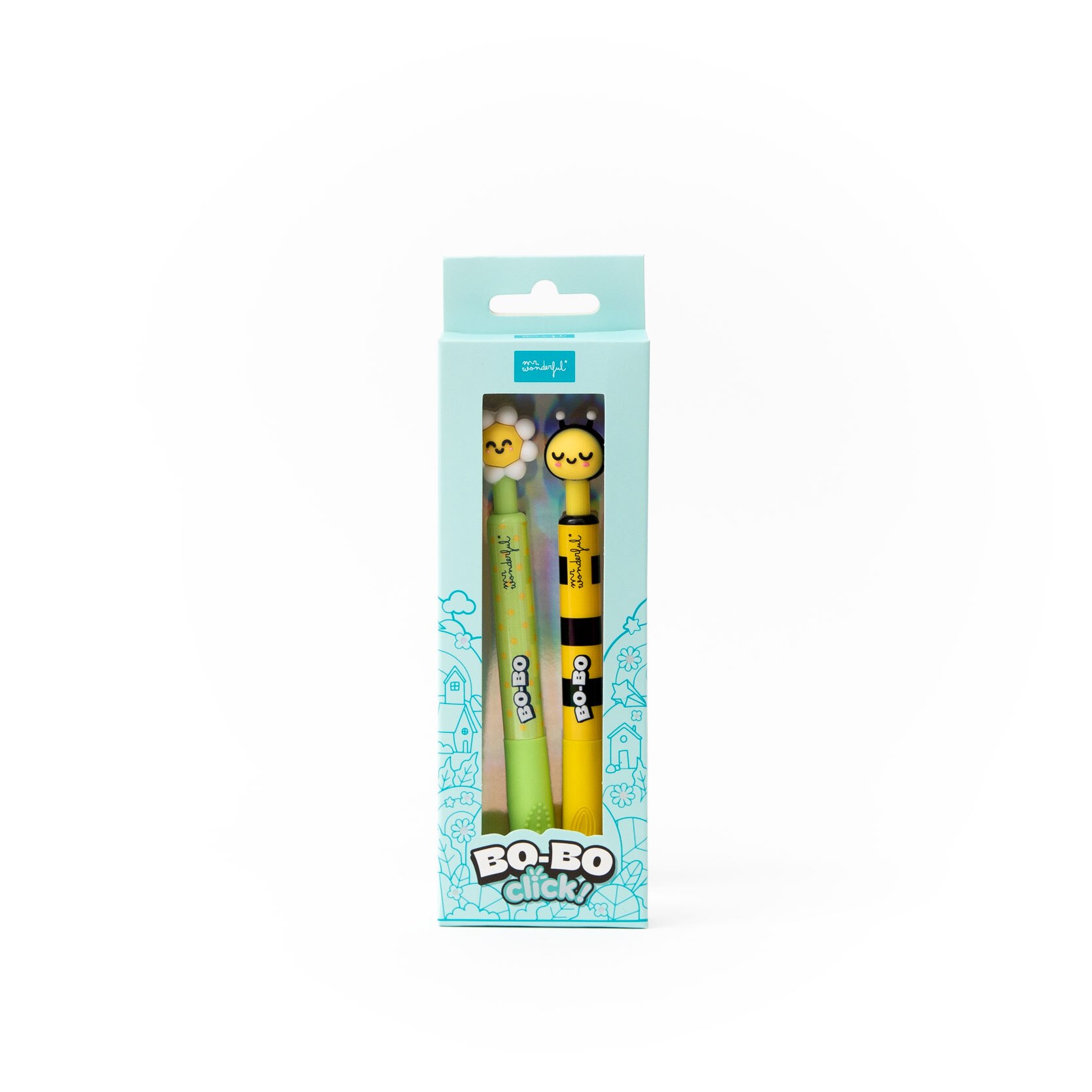 Conjunto de 2 canetas apagáveis Mr Wonderful Bo-Bo Click! - Margarida e Abelha 2