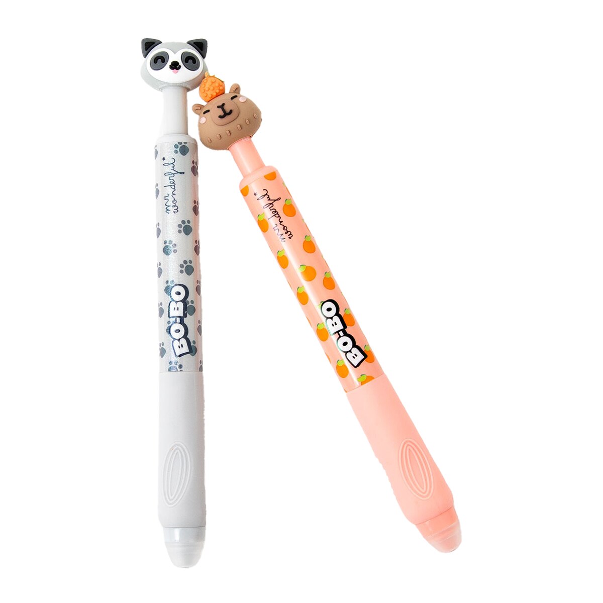 Imagem 0 de Conjunto de 2 canetas apagáveis Mr Wonderful Bo-Bo Click! - Mapache e Capivara