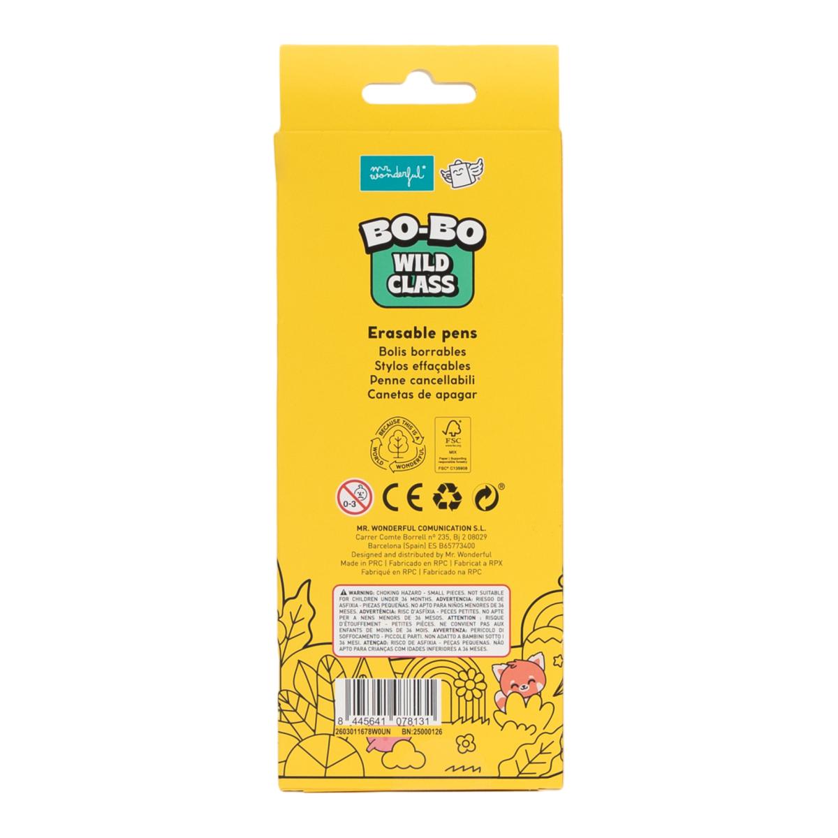 Set de 3 bolis borrables BoBo Mr Wonderful Ardilla, Erizo y Cocodrilo Multicolor-2