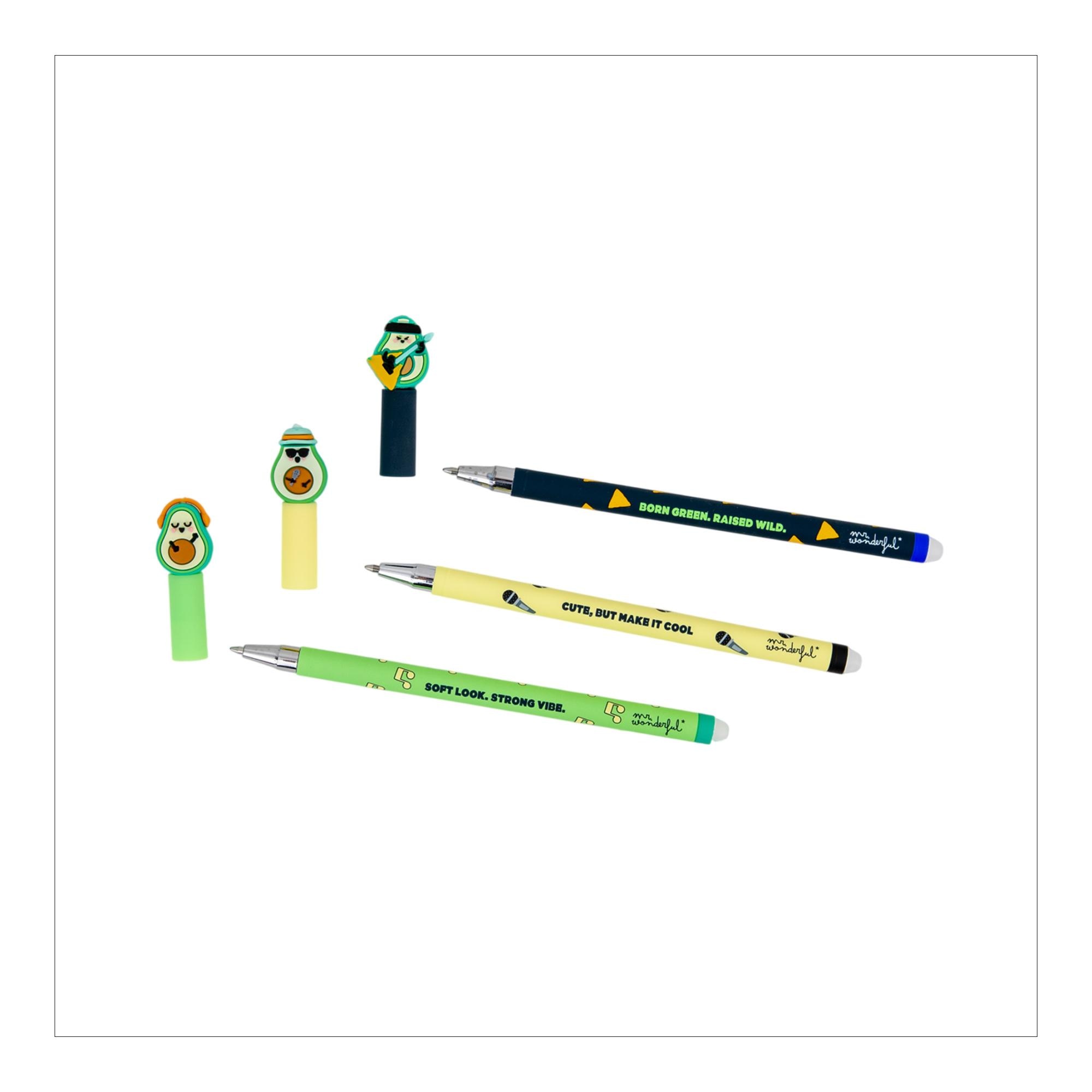 Set de 3 bolígrafos borrables BoBo Mr.Wonderful DJ Rockstar and Chill 6