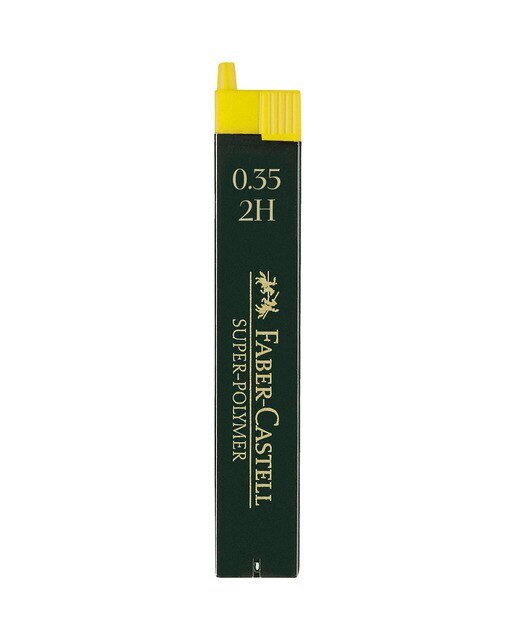 Minas Finas SUPER-POLYMER 0,35 mm Graduación 2H Faber Castell Negro Negro-1