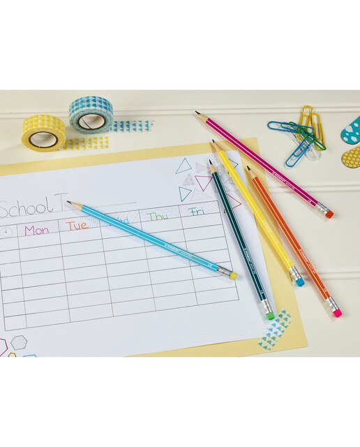 Lápis Escolar Hexagonal Pencil 160 com Borracha - Azul Azul-3
