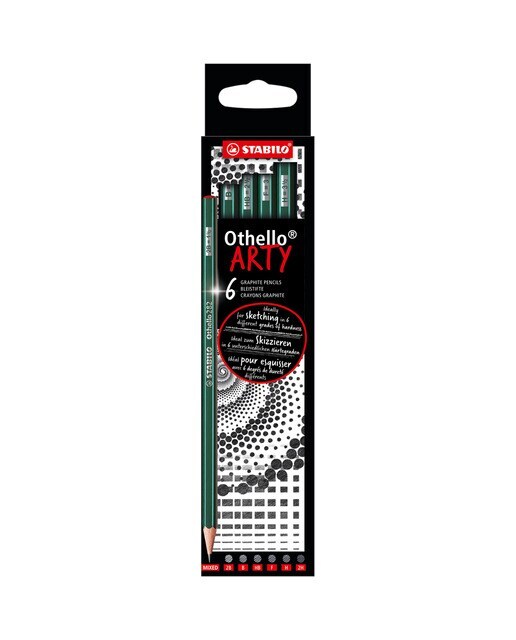 Pack ARTY de 6 Lápices de Grafito Othello STABILO Varias Durezas