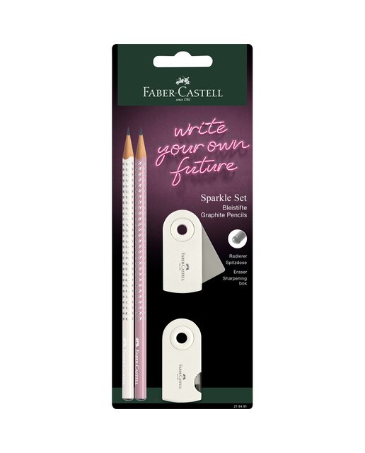 Blister 2 Lápis Sparkle Pérola com Borracha e Afia Sleeve Mini Sombra - Rosa/Leite de Coco Branco-1