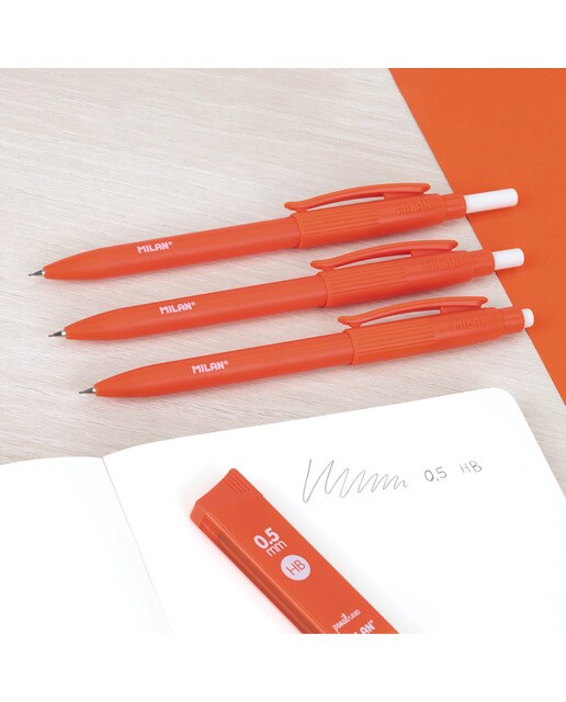 Lapiseira PL1 0,5mm HB MILAN laranja Laranja-2