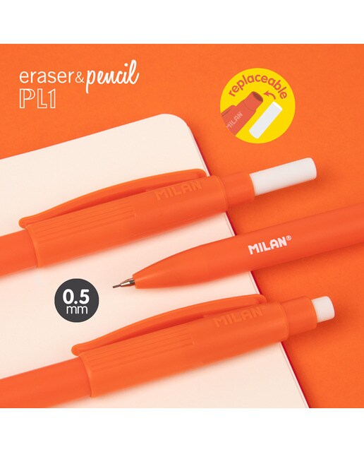 Lapiseira PL1 0,5mm HB MILAN laranja Laranja-3