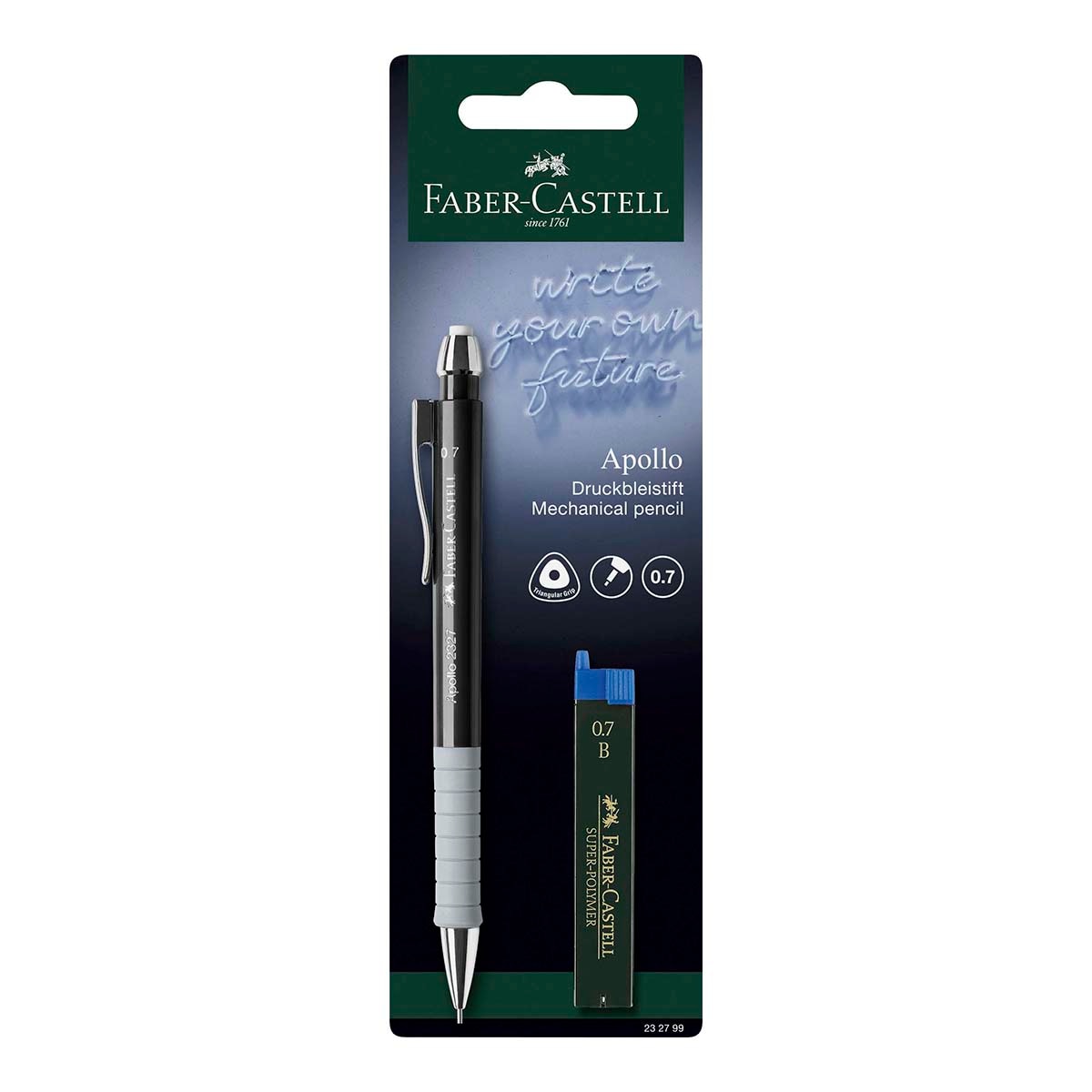 Imagen 0 de Blíster un portaminas Apolo 0,7mm mas minas Faber-Castell